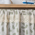 Miniatyrbillede 4 af 8: Nordisk stil korte gardiner til køkken Solid bomuld linned gardin Vinskab Dør Vindue Små gardiner Garderobegardin Style A 150x94cm