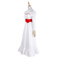 Pikkukuva 3 / 5: Annabelle-elokuvan cosplay-asu naisille, lapsille ja aikuisille, Halloween-asut ja peruukki, kauhu, pelottava, hieno valkoinen mekko A only wig One Size