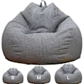 Miniatyrbilde 2 av 11: Store Små Late Sofaer Trekk Stoler uten Fyll Lin Stoff Lounger Sete Saccosekk Puff Couch Tatami Stue Saccosekker C 70x80cm