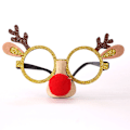 Miniatyrbillede 5 af 6: Julegave Børnebriller Stel Gevir Snemand Stel Julemandsdekorationer Børne Julebriller Red nose red frame antlers glasses