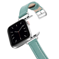 Miniatyrbild 1 av 11: Äkta Läder Loop Armband Bälte för Apple Watch SE 7654 42MM 38MM 44MM 40MM Rem på Smart iWatch 3 Klockarmband 45mm 10 Slim green 40mm