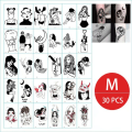 Miniatyrbilde 1 av 11: Midlertidige tatoveringsklistremerker for jenter, vanntette, langvarige, falske tatoveringsklistremerker, lyse, søte tatoveringer på kropp, ansikt, barn M 30pcs
