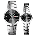 Miniatyrbillede 2 af 11: Automatisk Quartz Ikke-Mekanisk Wolfram Stål Farve Stålbånd Parur Lysende Kalender Herre og Dame Vandtæt Studenterur Black with blue face for men