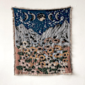 Miniatyrbild 11 av 11: Boho Sofffilt Stickad Bomull Sofföverdrag Demon Öga Viktad Tapet Bohemisk Tofs Boho Väggdekor Picknickfilt Filtar T 130x160cm