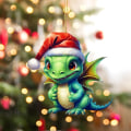Miniatyrbild 4 av 11: Jul Akryl Drake Baby Ägg Ornament Jul Hängande Julgransprydnad Juldekorationer 2024 G One Size