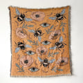 Miniatyrbild 11 av 11: Boho Sofffilt Stickad Bomull Sofföverdrag Demonöga Viktad Tapet Bohemisk Tofs Boho Väggdeko Picknickfilt Filtar F 130x160cm