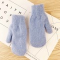 Miniatyrbillede 7 af 11: Dame Dobbeltlags kaninhår handsker vinter Koreansk version af ensfarvede alle fingre vinter dame handsker pige vanter 5 One Size