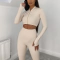 Miniatyrbild 1 av 4: Yoga Set Träningsset Sportset Träningskläder Dam Outfit Sportkläder Khaki M