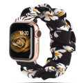 Miniatyrbillede 11 af 11: Scrunchie rem til Apple Watch rem 44mm 40mm iWatch 42/38mm Elastisk Nylon Solo Loop smart armbånd applewatch serie 5 43 SE 6 Black Gray flower 38mm or 40mm