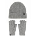 Miniatyrbillede 8 af 9: Varm Strikket Hue Handsker To-Delt Fleeceforet Touch Screen Uld Hue To-Delt Sæt Dark gray two-piece set