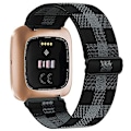 Miniatyrbillede 9 af 11: Elastisk vævet løkkestrop til Fitbit Versa 3 2 Versa Lite rem justerbar nylon sportsurrem armbånd til Fitbit Sense rem Leopard For Fitbit Versa 3