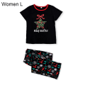 Miniatyrbild 7 av 11: Julpyjamas Matchande Familjepyjamas Förälder-Barn Pyjamasset Kläder Kortärmad T-shirt Byxor Snö Älg Tryckt Nattkläder Outfit Kids 6-7Y