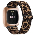 Miniatyrbillede 9 af 11: Elastisk Vævet Løkkestrop til Fitbit Versa 3 2 Versa Lite Rem Justerbar Nylon Sportsurrem Armbånd til Fitbit Sense Rem Black For Versa 2 Versa 1
