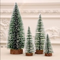 Miniatyrbillede 3 af 8: 1 stk. Mini Juletræ Lille Choinka Træ Sne Fyrretræsbase Træ Skrivebord Bordpynt Navidad Julepynt Nytår 25CM As Picture Shown