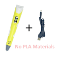 Miniatyrbillede 1 af 9: 3D Printer Pen 3D Pen OLED Display til Børn/Voksne Kunsthåndværk Print PLA/ABS Filamenter 3D Tegne Printer Kreativt Design Tegning Yellow without PLA