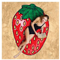 Pikkukuva 1 / 11: Rantapyyhe Donitsi Pyöreä Piknik-matto Muodikas Pizza Hampurilainen Hedelmä 150*150cm Mikrokuitu Seinävaate Kylpypyyhe Strawberry