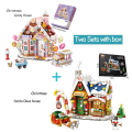 Miniatyrbild 9 av 9: 788 st LOZ Mini Blocks Arkitektur God Jul Hus Jultomte Snögubbe Träd Rådjur Byggklossar Tegelstenar Leksak För Barn Present 1224-with box