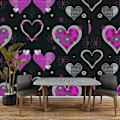 Miniatyrbillede 2 af 4: Happy Hearts Sort Pink Tapet