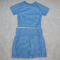 Miniatyrbild 1 av 11: Yoga Set Träningskläder Sportset Gymkläder Träningsoverall Högmidjade Leggings För Kvinnor blue shorts set S