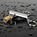 Miniatyrbilde 4 av 5: 1 stk. Treningsfløyte Multifunksjonell Mini Fløyter Aluminium Legering Nødoverlevelsesfløyte Nøkkelring For Camping Fotturer Jakt silver overseas