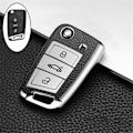 Miniatyrbillede 10 af 11: Kampagne Læder TPU Bil Nøgle Etui Cover Fob Til Polo Tiguan Passat Golf MK Jetta Skoda Kodiaq Superb Octavia Seat C Style red