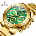 Miniatyrbillede 4 af 4: Herreur Business Ur Lysende Vandtæt Quartz Ur All golden green surface