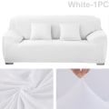 Miniatyrbillede 1 af 11: Elastisk sofabetræk til stue, ensfarvet sofabetræk, strækbart sofabetræk, hjørnesofa 1/2/3/4 personers L-formet sofa, skal købe 2 stk. White--1PC 2 seat 145-185cm