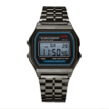 Miniatyrbild 4 av 11: Roséguld Silver Klockor Män Kvinnor Elektronisk Digital Display Retro Stil Klocka Herr Relogio Masculin Reloj Hombre homme 02-Black