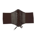 Miniatyrbillede 1 af 4: 1 stk. Gotisk Mørk Snøre Livstykke Bælte til Kvinder Bred PU Læder Bælter Dame Mode Slankende Taljebånd Justerbar Kjole Girdle Brown One Size