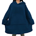 Miniatyrbilde 1 av 11: Vinter Oversized Hettegenser Teppe Med Ermer Fleece Genser Rutete Hette Dame Lomme Hettegenser Oversize Mykt Teppe hmy623 blue One Size