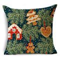Miniatyrbild 1 av 11: Merry Xmas Prydnadskuddar Överdrag 40/45/50cm Julgran Snögubbe Ornament Bollar Kuddfodral för Soffa Vardagsrum Heminredning 40cm x 40cm 12