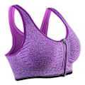 Pikkukuva 1 / 11: Joogaliivit Naisille Iskunkestävät Kuntosalipaita Urheiluliivit Vetoketjullinen Iso Nainen Push Up Rintaliivit Urheiluvaatteet Purple XL