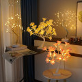 Pikkukuva 4 / 11: Led-puuvalo, kiitospäivän somistus, kodin koristelulamppu, joulujuhlat, helmiäispuu Golden five-pointed star tree lamp