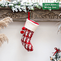 Pikkukuva 1 / 8: Uudet joulukoristeet Neulotut joulusukat Villalankasukat Punavalkoinen Hirvi Lahjakassi Lasten Lahjakassi Christmas knitted small tree socks