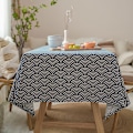 Miniatyrbilde 7 av 8: Japansk Stil Bomull Lin Bordduk Vaskbar Rektangulær Blå Havbølge Hjem Kaffe Spisebord Peis Mikrobølgeovn Dekke Waves 140x200cm