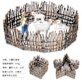 Miniatyrbild 11 av 11: Mikro Landskap Scen Dekoration Hästgård Leksak Ladugård Djurmodell Leksaker Simulering Staket Tillbehör Djur Sandbord Leksak 6 fork set
