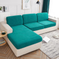 Miniatyrbild 1 av 8: Vattentätt överdrag 1/2/3/4 sitsars dyna Sofföverdrag Dammtätt Tättslutande Skydd Jacquard Plyschfiber för Vardagsrum Vivid green 1 SEATER