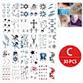 Miniatyrbilde 10 av 11: Midlertidige tatoveringsklistremerker for jenter, vanntette, langvarige, falske tatoveringsklistremerker, lyse, søte tatoveringer på kropp, ansikt, barn B 30pcs