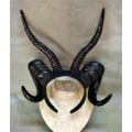 Miniatyrbilde 4 av 7: Håndlaget Heks Gotisk Lolita Sauehorn Hodebånd Hårbånd Tilbehør Cosplay Halloween Hodeplagg Prop Gold