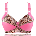 Miniatyrbillede 4 af 5: Dame Plus Size BH Leopard Print Trådløse BH'er Justerbar BH Tynd Kop Undertøj Black 42E