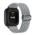 Miniatyrbillede 1 af 11: Elastisk vævet løkkestrop til Fitbit Versa 3 2 Versa Lite rem justerbar nylon sportsurrem armbånd til Fitbit Sense rem gray For Versa lite