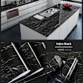 Pikkukuva 4 / 5: 60% alennus Harmaa/Valkoinen/Musta Kiiltävä Marmoripaperi Graniitti Vedenpitävä Tapetti Kuori ja Kiinnitä Tapetti musta 40*500 black 40*500
