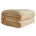 Miniatyrbild 1 av 11: Mjuka Varma Korall Fleece Filtar för Sängar Faux Fur Mink Pläd Enfärgad Sofföverdrag Överkast Vinter Plädar Camel 150X200CM 58X78Inch