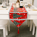 Miniatyrbilde 9 av 9: Nye Juledekorasjonsartikler Strikket Stoff Bordløper Kreativ Juleduk Spiseborddekorasjon Hjemmepynt Knitted cloth table runner elk style