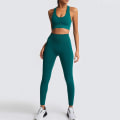 Miniatyrbillede 9 af 11: Yoga Sæt Dame Leggings + BH'er Dame Træningstøj Sportsdragter 02Red Set L