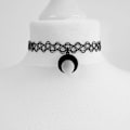 Miniatyrbillede 1 af 11: Sort Halvmåne Choker Halskæde Gotisk Grunge Sort Fløjl Smykker Smuk Kvinde Vedhæng Gave Gotisk Statement Goth Ny Green