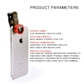 Miniatyrbillede 2 af 9: 3-i-1 Fisheye Vidvinkel Mikro Kameralinse til iPhone Xiaomi Redmi 3-I-1 Zoom Fiskeøje Linse på Smartphone Linser med Telefonklips Red
