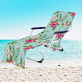 Miniatyrbillede 1 af 11: Tropiske Planter Mikrofiber Strandstol Betræk Håndklæde Med Lomme Udendørs Hurtigtørrende Bærbar Have Pool Loungestol Tæppe 17 73x210cm