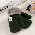 Miniatyrbild 1 av 10: Vinter Baby Pojkar Flickor Stickade Handskar Varma Rep Helfinger Vantar Handskar För Barn Småbarn Green