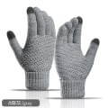 Miniatyrbilde 9 av 9: Vinter Touch Screen Hansker for Menn Kvinner Full Finger Imitert Ull Varm Elastisk Strikkede Votter Tykke Hekle Votter White One Size